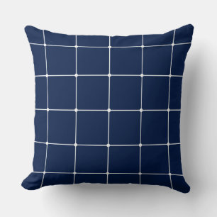 260216 Grid - White on Blue #001744 Cushion