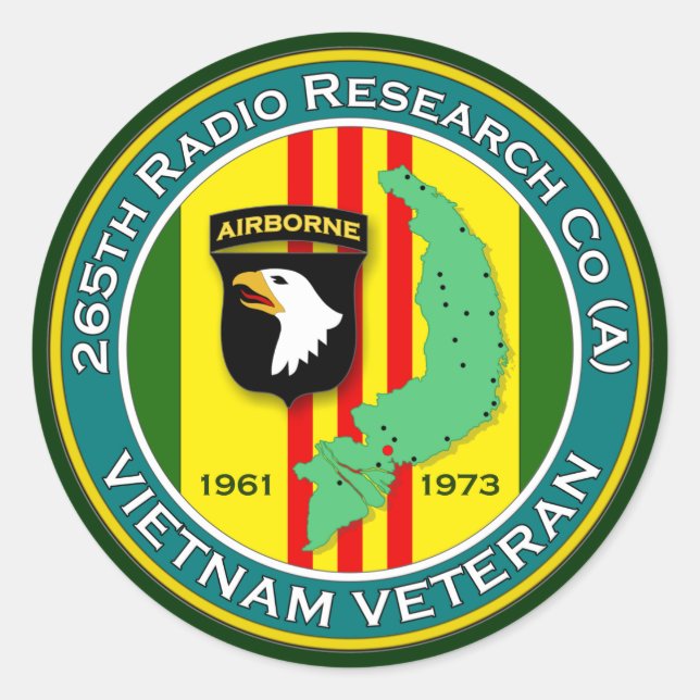 265th RRC - ASA Vietnam Classic Round Sticker (Front)