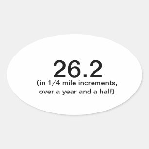 26.2, a little at a time oval sticker