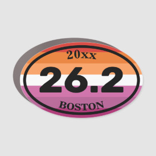 26.2 Custom Marathon Finisher Lesbian (2018) Oval Car Magnet