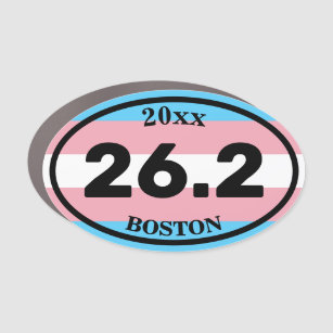 26.2 Custom Marathon Finisher Transgender Oval Car Magnet