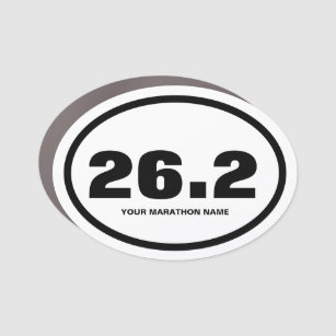 26.2 Full Marathon Black White Car Magnet