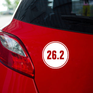 26.2 Full Marathon Black White Classic Round Sticker
