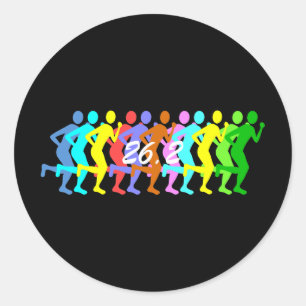 26.2 marathon classic round sticker