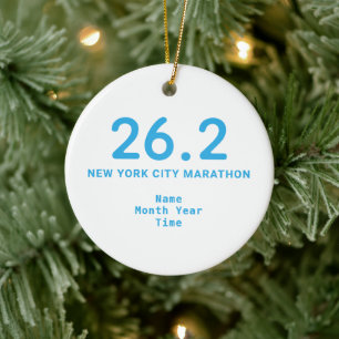 26.2 Marathon Runner Personalised Blue Ceramic Ornament