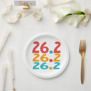 26.2 Marathon Runner themed colourful Paper Plate