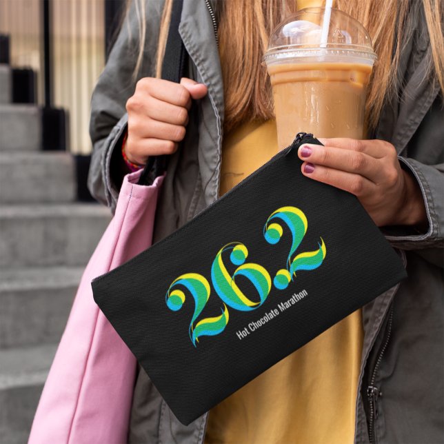 26.2 Marathon Running Green Bold Typography Accessory Pouch (Creator Uploaded)