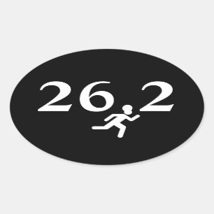 26.2 Marathon Running Oval Sticker
