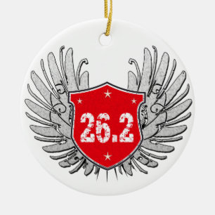 26.2 Marathon Shield Ceramic Tree Decoration