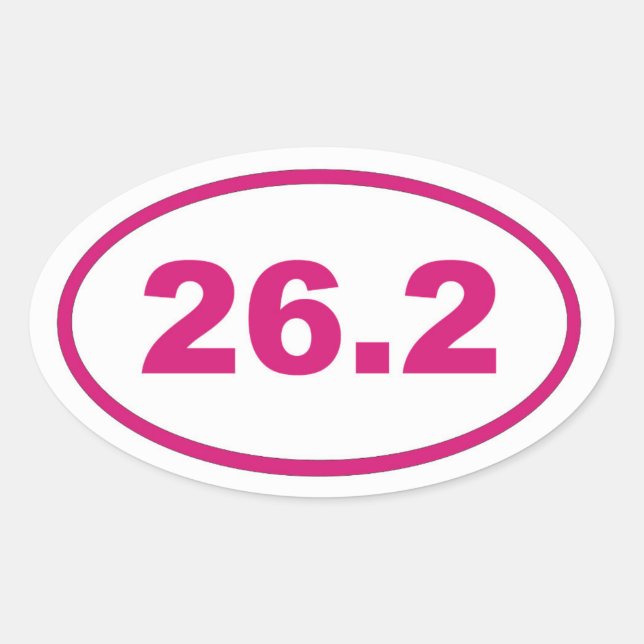 26.2 Pink Magenta Oval Sticker (Front)