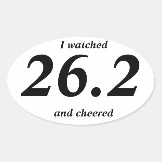 26.2 Watch and Cheer Oval Sticker