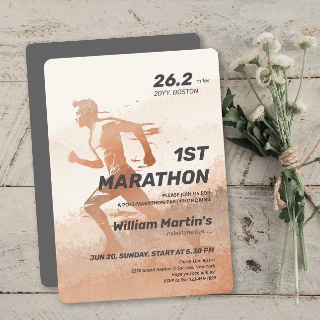 26.2miles 1ST Marathon-Post Marathon Party Invitation (26.2miles 1ST Marathon-Post Marathon Party Invitation)