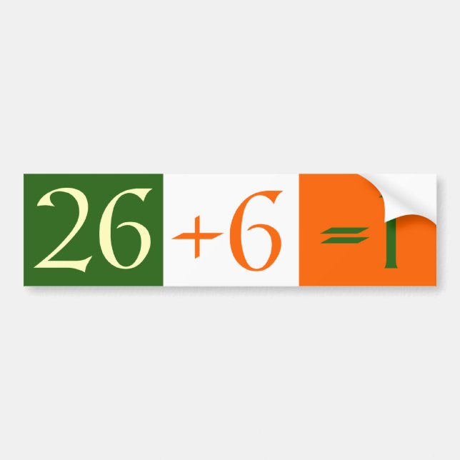26+6=1 BUMPER STICKER (Front)