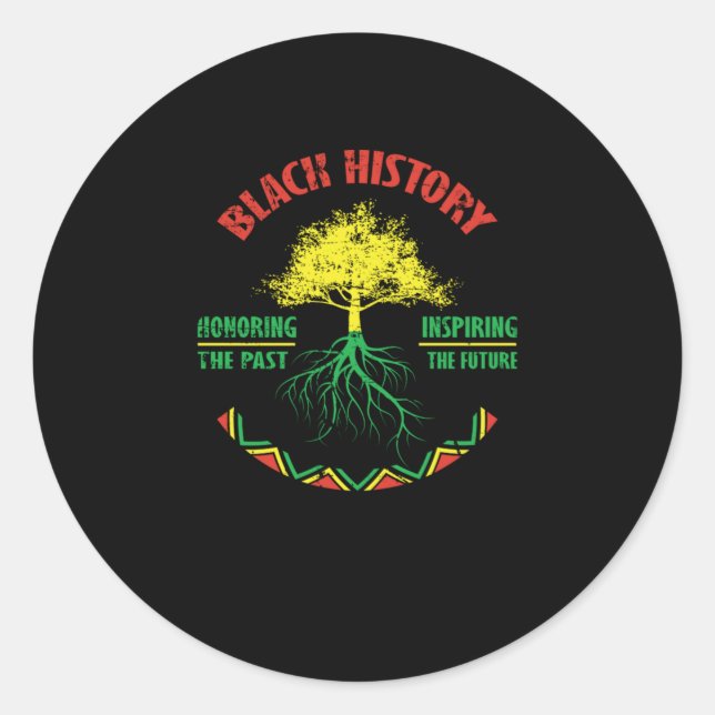26 Black History Month African Pride Apparel Gift Classic Round Sticker (Front)