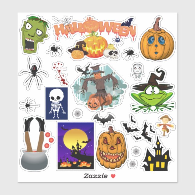 26 Halloween Mixed Set Spider Zombie Witch (Sheet)