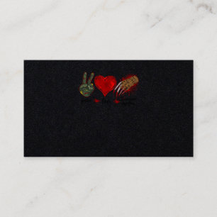 26.Horror Movie Peace Love Horror Movies Heart Blo Business Card