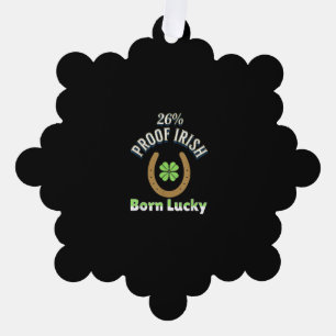 26 Percent Proof Irish St Patrick's Day Funny Gree Tree Decoration Card