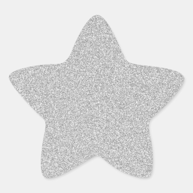 26 Silver Glitter Print Sparkles Star Sticker (Front)