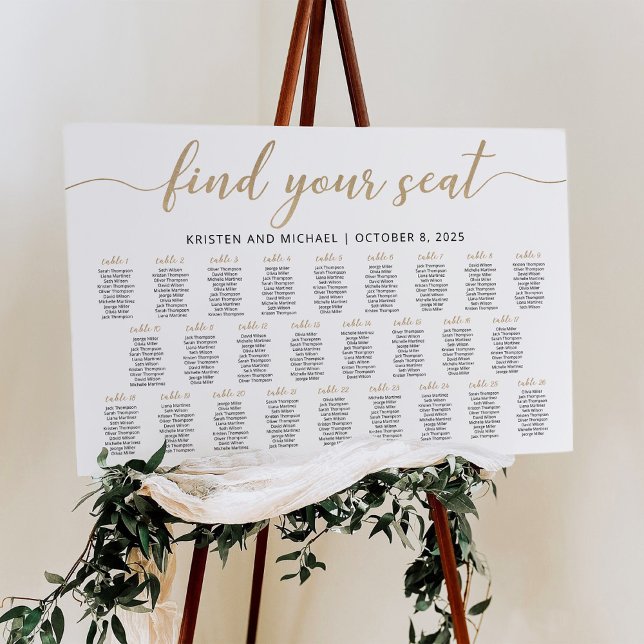 26 Tables Find Your Seat Seating Chart Plan (Creator Uploaded)
