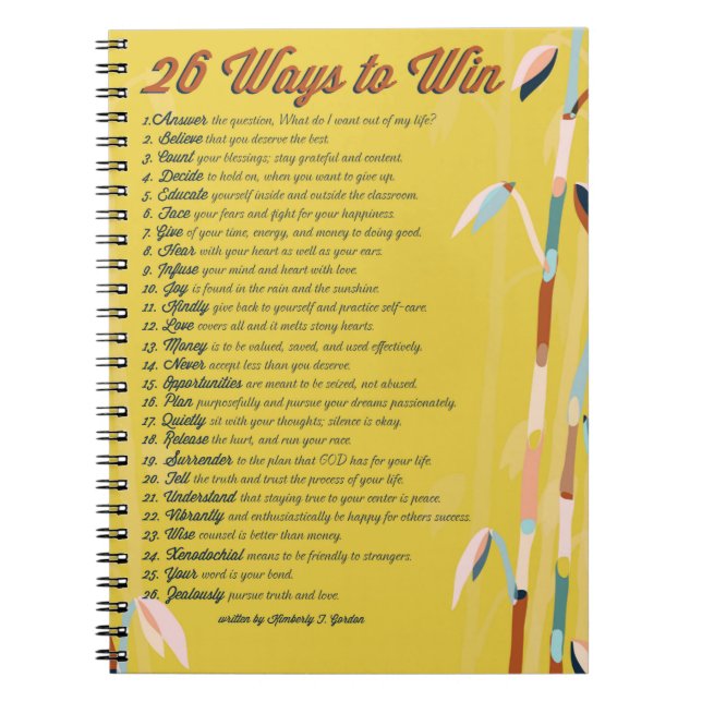 26 Ways Inspirational Journal- Mustard Notebook (Front)