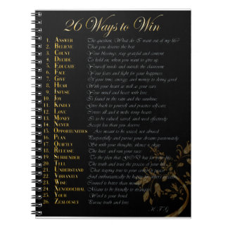 26 Ways to Win Journal black & right gold 