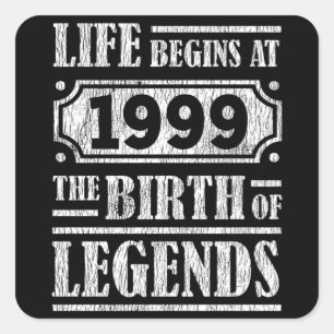 26 Year Old Bday Epic Legend 26th Birthday Gift Square Sticker