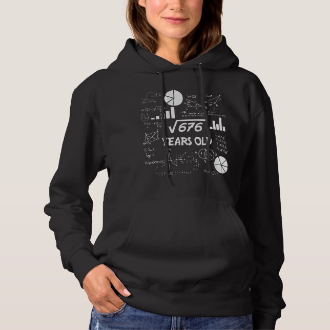 26 Year Old Bday Math Teacher 26th Birthday Gift Hoodie (Front)