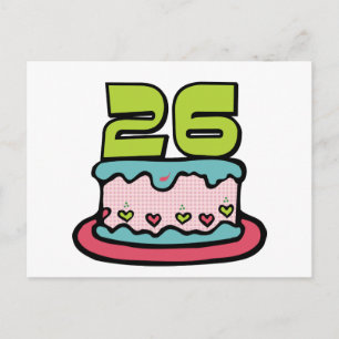26 Year Old Birthday Cake Postcard