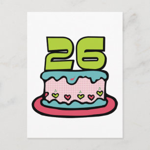 26 Year Old Birthday Cake Postcard