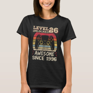 26 Year Old  Gamer Man Birthday 26 Level Unlocked  T-Shirt
