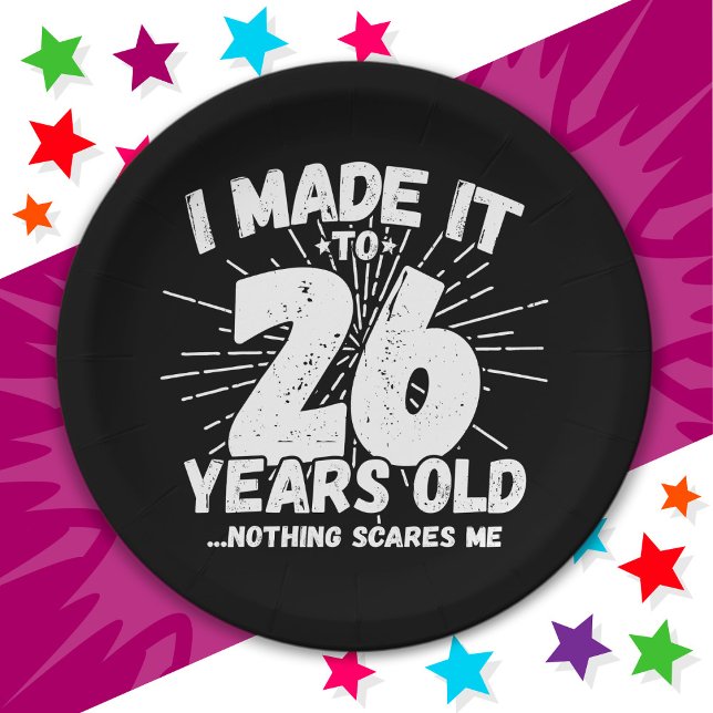 26 Year Old Sarcastic Meme Funny 26th Birthday Paper Plate (Creator Uploaded)
