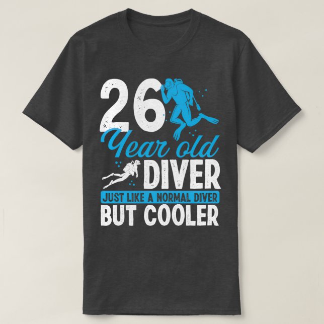 26 Year Scuba Diving Diver Snorkel 26 Birthday T-Shirt (Design Front)
