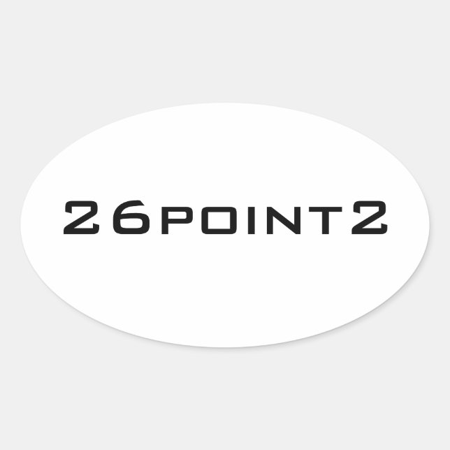 26Point2 (26.2) Oval Marathon Sticker (Front)