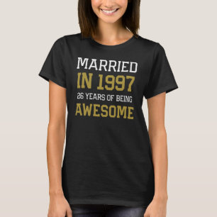 26th Anniversary for Men Married In 1997 Couples H T-Shirt