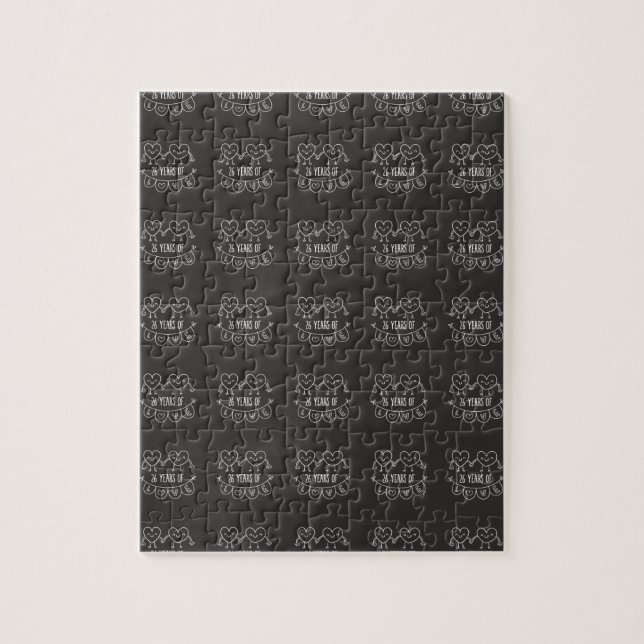 26th Anniversary Gift Chalk Hearts Jigsaw Puzzle (Vertical)