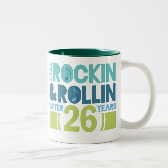 26th Anniversary Wedding Gift Two-Tone Coffee Mug (Right)