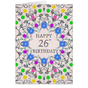 26th Birthday Abstract Flowers 