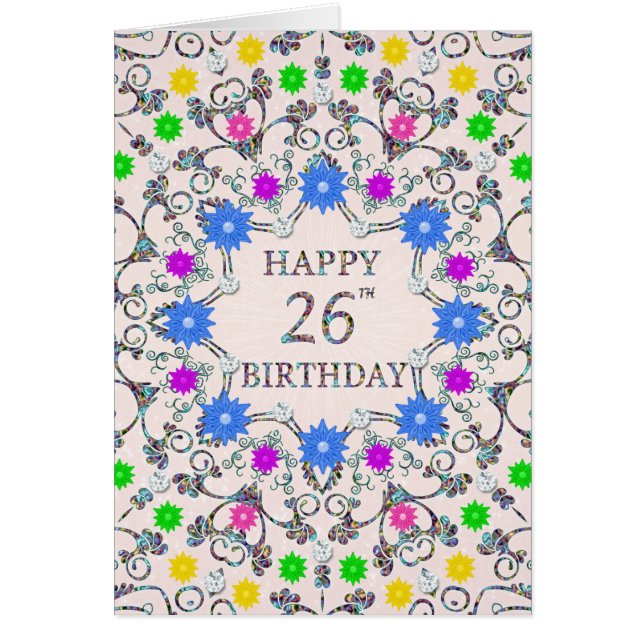 26th Birthday Abstract Flowers  (Front)