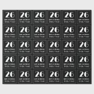 26th Birthday - Art Deco Inspired Look "26", Name Wrapping Paper