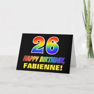26th Birthday: Bold, Fun, Simple, Rainbow 26 Card