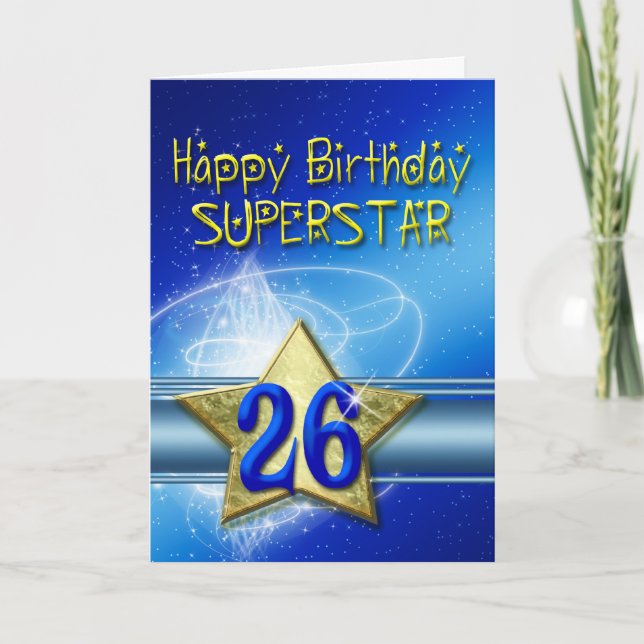26th Birthday card for Superstar (Front)