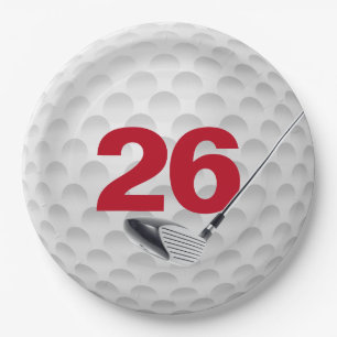 26th Birthday Golf Ball Design Paper Plate