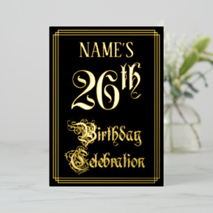 26th Birthday Party — Fancy Script & Custom Name