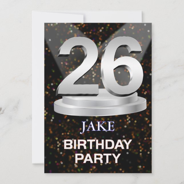 26th Birthday Party Invitation Add a Name (Front)