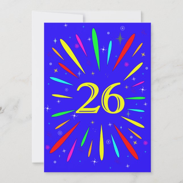 26th Birthday Party Invitation Explosion  (Front)