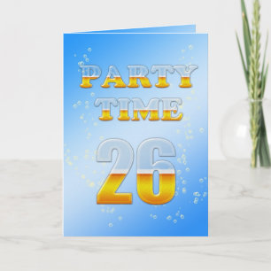 26th birthday party invitation with lots of beer