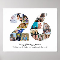 26th Birthday Party Number 26 Photo Collage