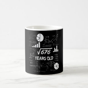 26th Birthday Square Root Math 26 Years Old Bday Coffee Mug