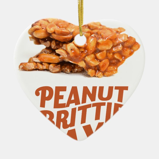 26th January - Peanut Brittle Day Ceramic Tree Decoration (Front)