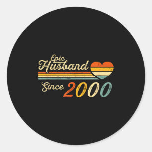 26th Wedding Anniversary Him Epic Classic Round Sticker